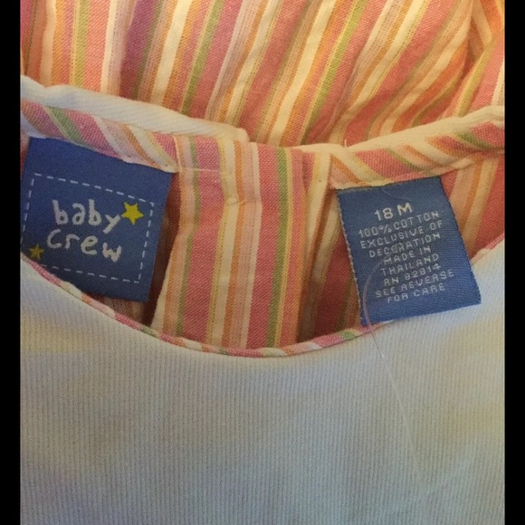Vintage Baby crew Baby Girl summer dress, 18M, Watermelon embroidered striped - Picture 7 of 7